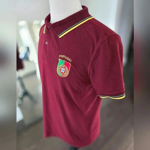 Extra Large Portugal Logo Maroon Polo Shirt - Picture 5 of 8